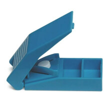 Pill Box Cutting and Tablet Splitter (Blue), 1 Cutter Adjustable Splitter for Multiple Big Small Even Cut