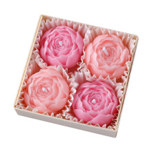 Set cutie lumânări aromaterapie cu aromă de bujor și trandafir, pachet de 4