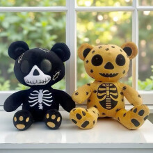 Urso Caveira de Pelúcia com Estética Gótica Sombria (1 peça)