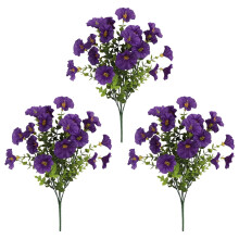 Artificial Outdoor Flowers Set, 3PCS Lifelike Morning Stems – Weather-Resistant Faux Silk, Maintenance-Free Patio Decor
