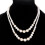 Colar feminino de duas camadas com pérolas artificiais e strass dourado 2