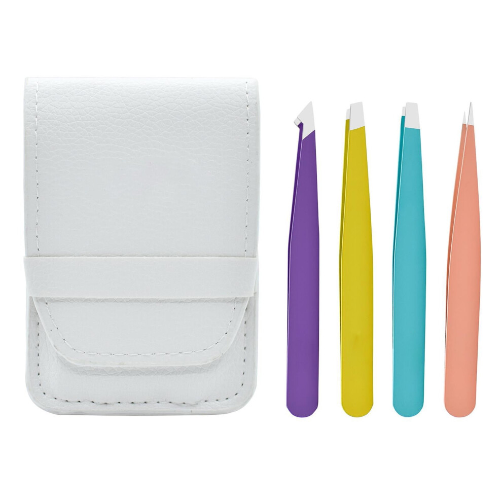 Stainless Steel Precision Tweezers Set 4 pcs