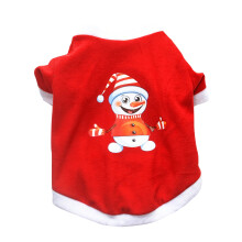 Dog Sweater Red Plush Long Sleeve Winter Christmas