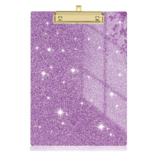 Purple A4 clipboard with gold clip 12.5 x 9 inches