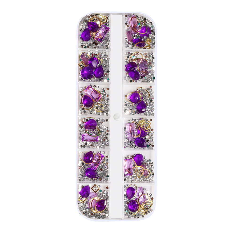 Christmas nail stickers shiny gem charm designs 24 pcs
