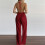 Women's solid color sleeveless wide-leg jumpsuit 1 pc 6