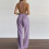 Women's Purple Jumpsuit Solid Loose Fit XL 6