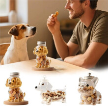 Cute Transparent Dog Shape Glass Sealed Food Storage Container Multifunction Kitchen Proof-Moisture Storage Jar A