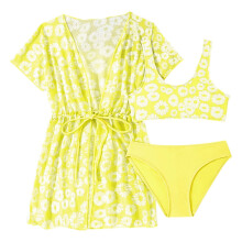 Girls Swimsuit Long Sleeve with Swim Coat Bathing Suit Beach Rash Guard for Pool and Beach Swimming Casual Wear