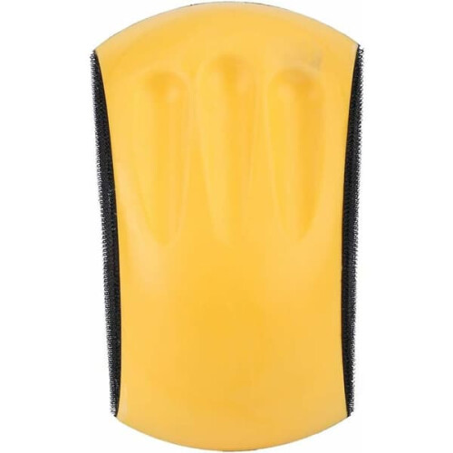 PU foam hand sanding block with hook and loop 6 inch yellow 1