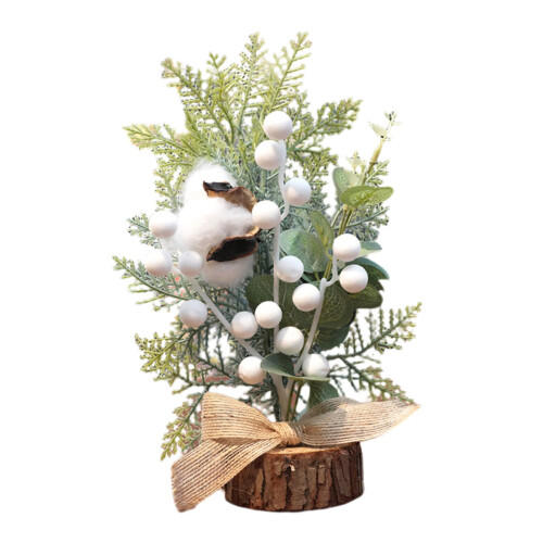 Miniature Christmas Tree Centerpiece Artificial Red Berry