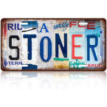 Plaque métallique vintage pour fumeurs de joints, 30 x 15 cm