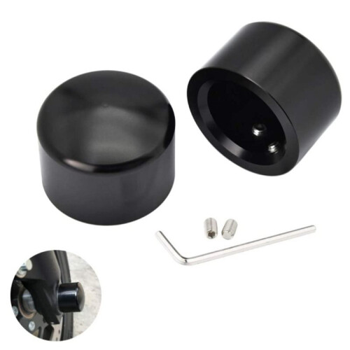 Suitable for  XL883N 1200L 48 72 Dyna Softtail Modification, Personalized Retro Front Axle Decorative Cover Black 2