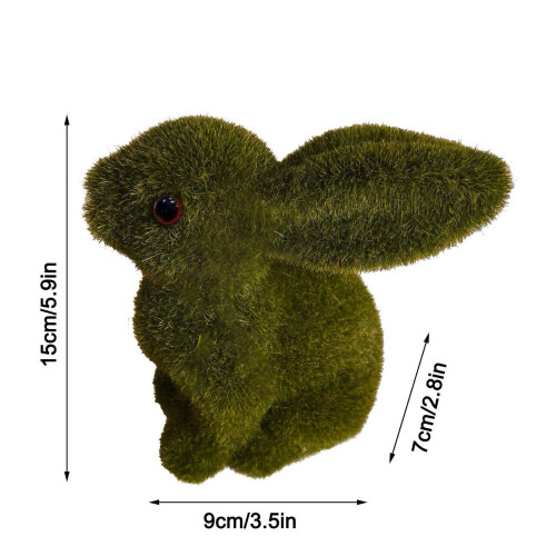 Beflockte Hasenfigur, Frühlingsdeko, 1 Stück 2