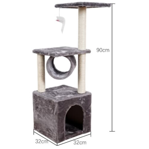Cat tree scratching post dark grey 90 cm 2