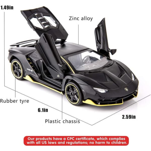 Lamborghini LP770 toy car 1:32 zinc alloy pull-back with 1