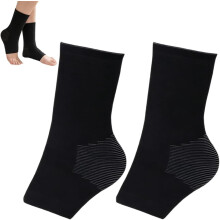 Bamboo Foot Sleeves Socks, 2026 New Comfort Foot Sleeves Socks for Arch Heel Ankle (Black-1Pairs, S)