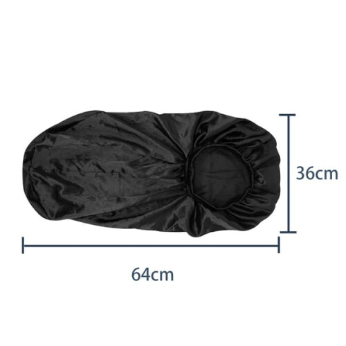Black satin sleeping cap long 1