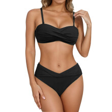Bikini Sets for Women,Fringed Bikini Bra Set with Suspender and Cloth Design for Dance Performance and Swimwear,Womens Bikini,Black,S