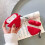 Heart-shaped shockproof case for AirPods Pro red one size 4