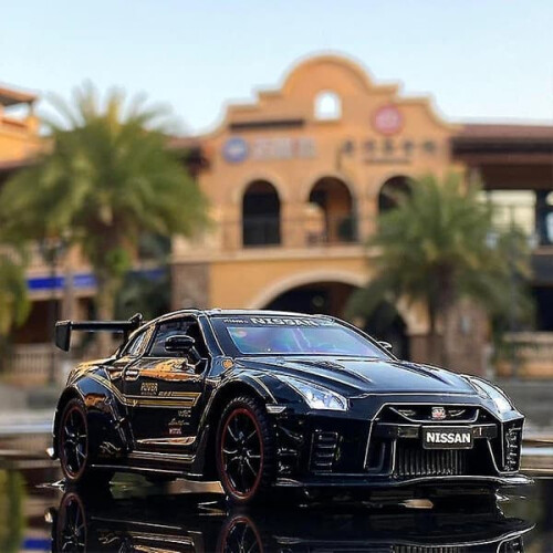 1: 32Nissan GTR R35Αυτοκίνητο παιχνίδι από χυτό μέταλλο (μαύρο) 2
