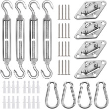 Kit de fixation pour voile d'ombrage en acier inoxydable, triangle et carré