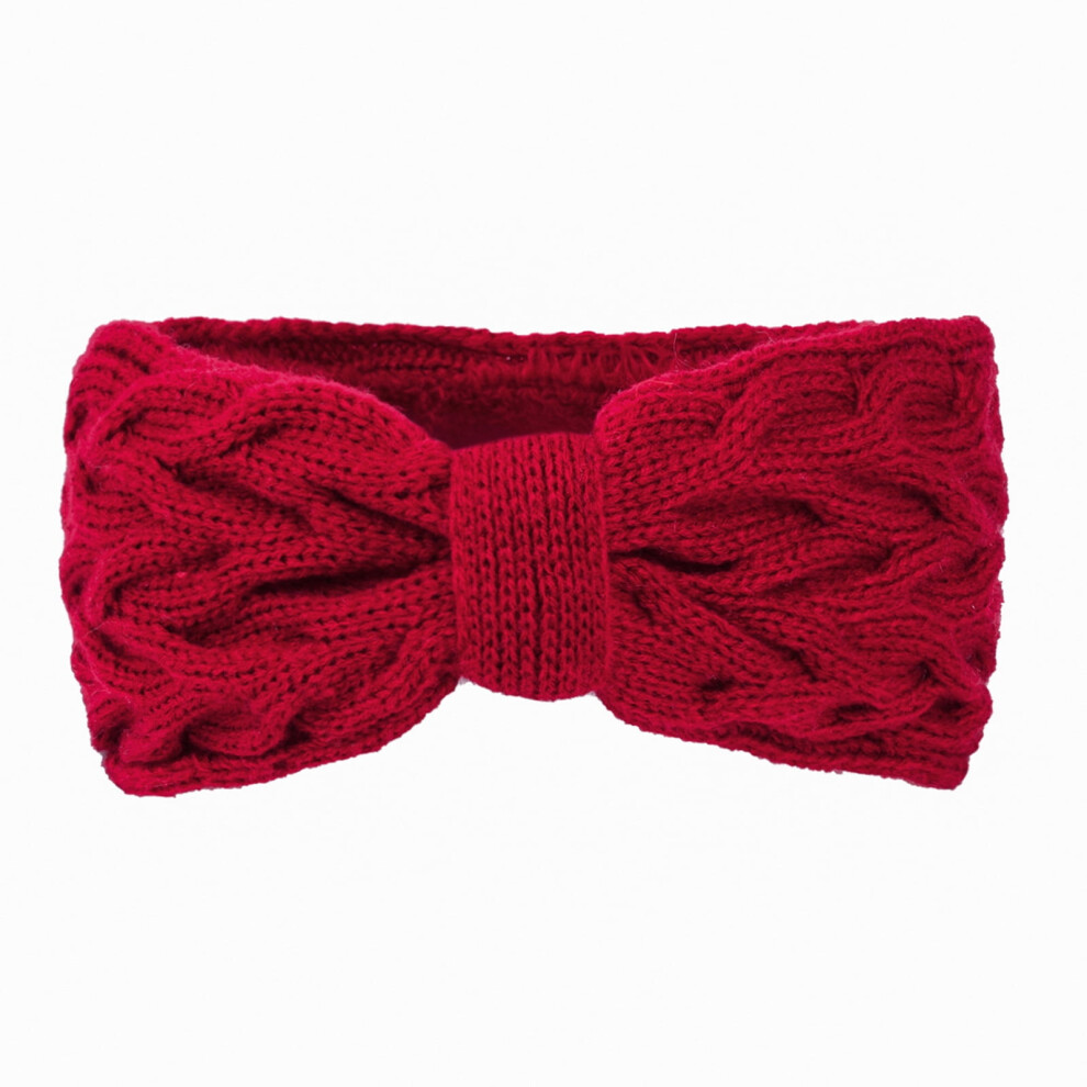 Women's fleece-lined knit headband with bows