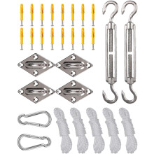 Kit de fixation pour voile d'ombrage, acier inoxydable 304, 1 ensemble