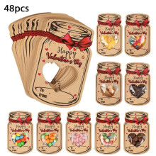 Valentine's Day Cards for Kids 48-Pack with Treat Bags