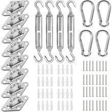 Kit de fixation pour voile d'ombrage, acier inoxydable 304, 40 pièces