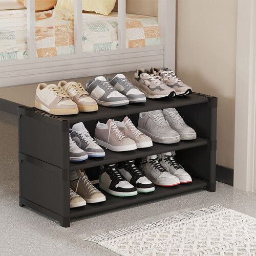 Shoe Cabinet Plastic Multi-Layer Dorm Entryway Rack 4-Tier