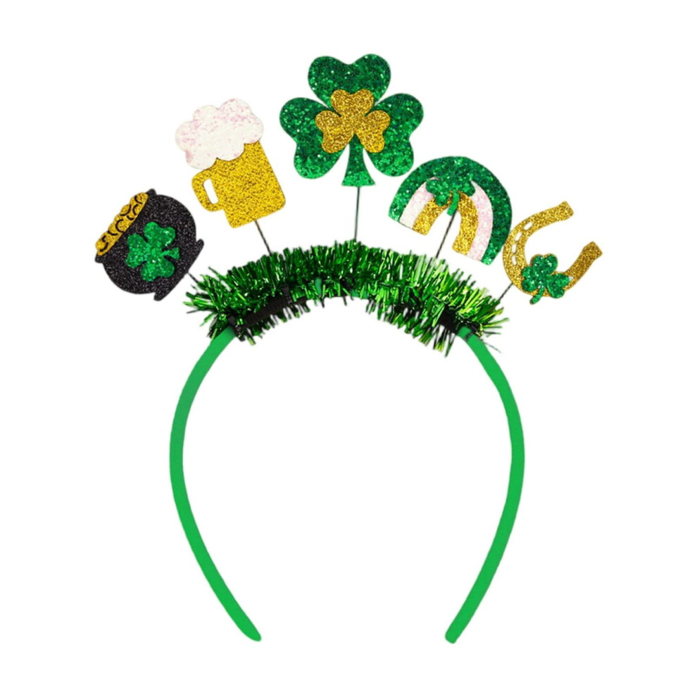 St. Patrick's Day sequin bow headband shamrock decoration 1