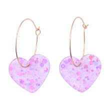Trendy Heart-Shaped Acrylic Earrings – Natural Style, Sweet & Fresh Fashion Jewelry for Women, Indoor/Outdoor Use