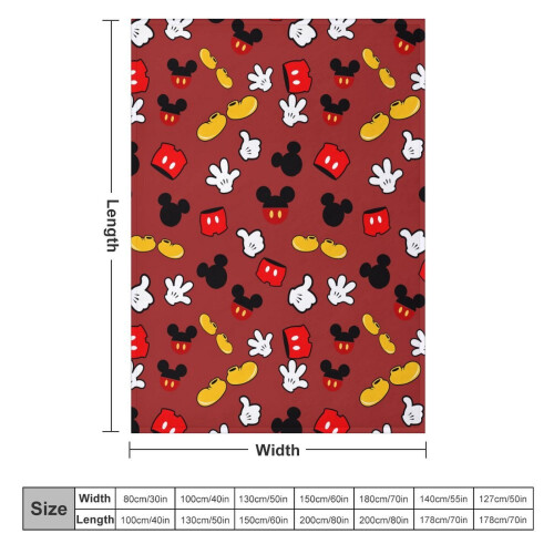 Mickey blanket flannel plush throw 50"x70" 1