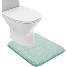 Tappeto da bagno antiscivolo sagomato, colore acquamarina, 20x24 pollici.