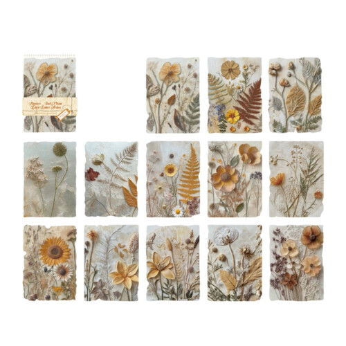 Embossed Flower Leaf Paper for Scrapbooking 23 Sheets