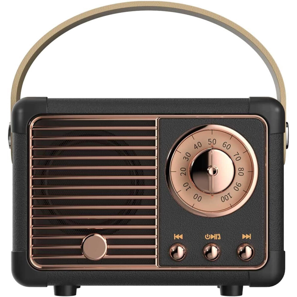 Retro Bluetooth Speaker Portable Stereo Sound Beige 908436506922