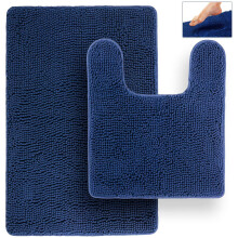 Badrumsmatta i minnesskum i chenille-mikrofiber, 21x32+20x22 tum