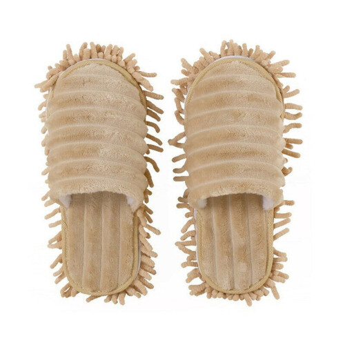 Microvezel mopslippers bruin L