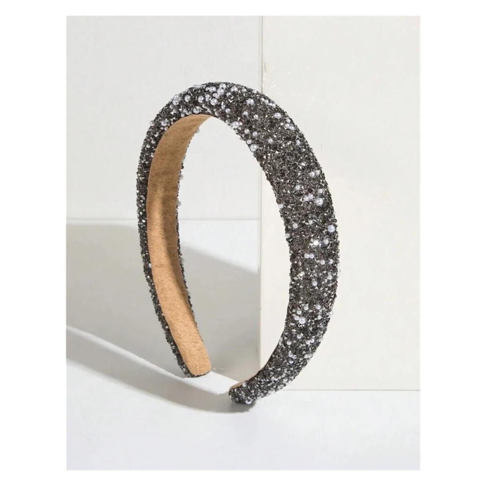 Beaded Crystal Pearl Baroque Headband Women 1pc