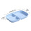 Lightweight Divided Dinner Plates 10*7 In Plastic Square Buffet Plates Stackable Three-Cell Grid Blue Plates 3