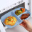 Lightweight Divided Dinner Plates 10*7 In Plastic Square Buffet Plates Stackable Three-Cell Grid Blue Plates 6