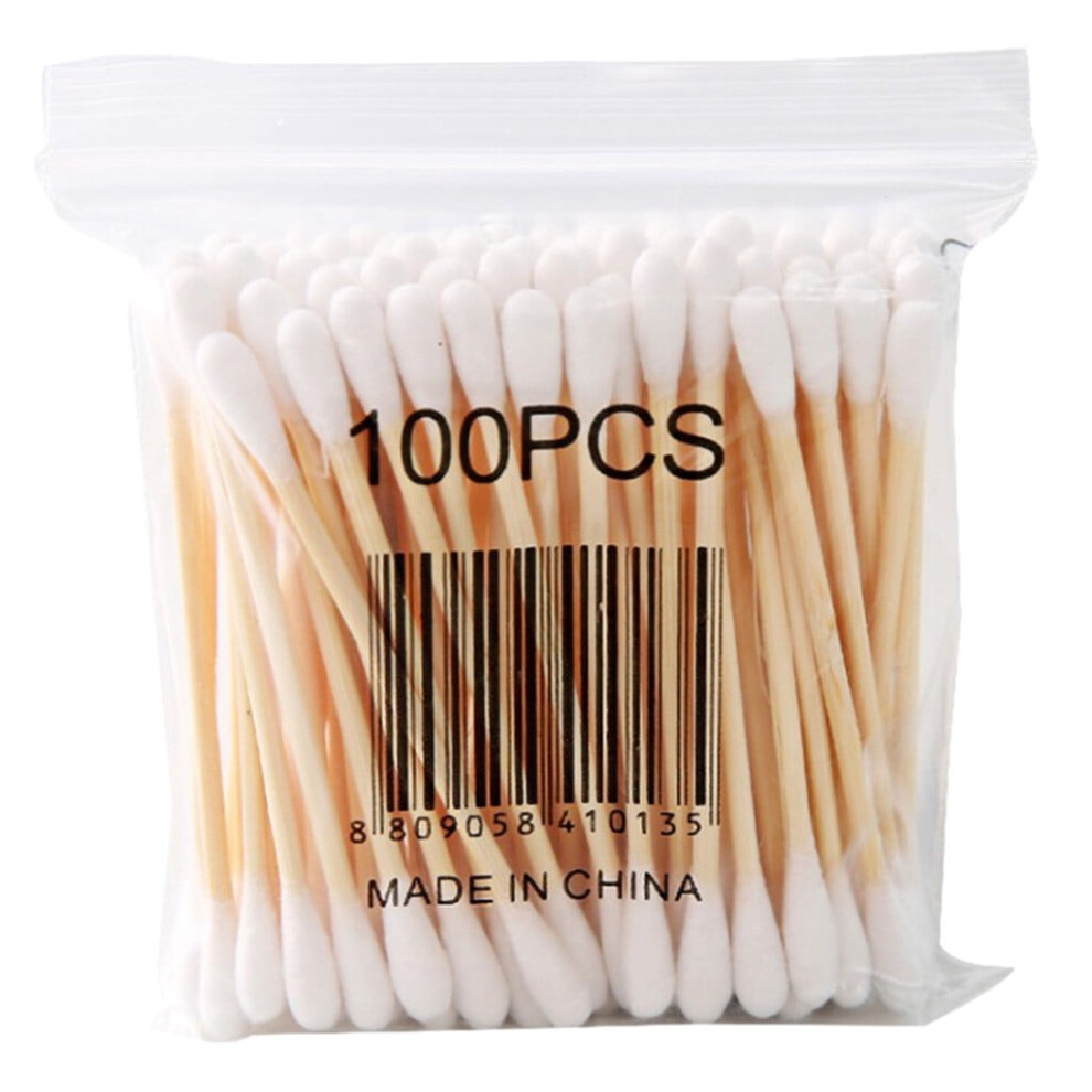 Cotton Swabs Double-Tipped Wooden Sticks 100 Count
