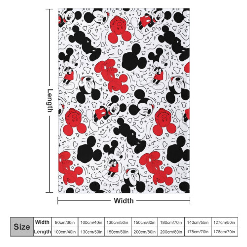 Mickey Blanket Flannel Plush Throw 70" x 80" 1