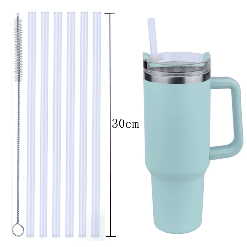 Reusable Plastic Straw with Cleaning Brush for Stanley