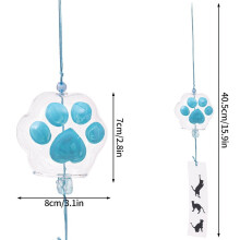Pendentif carillon éolien en verre en forme de patte de chat japonaise (1 pièce)