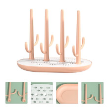 Durable Pink Baby Bottle Drying Rack ABS Material for Efficient Storage of Baby Bottles and Accessories