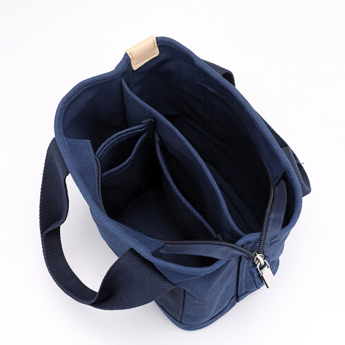 Bolsa de lona feminina com vários bolsos e 2