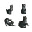 Ensemble de 4 boutons de porte de placard en forme de chat 1