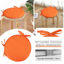Orangefarbene, gesteppte, runde Terrassenstuhlkissen, 2 Stück, 30 cm (11,8 Zoll)